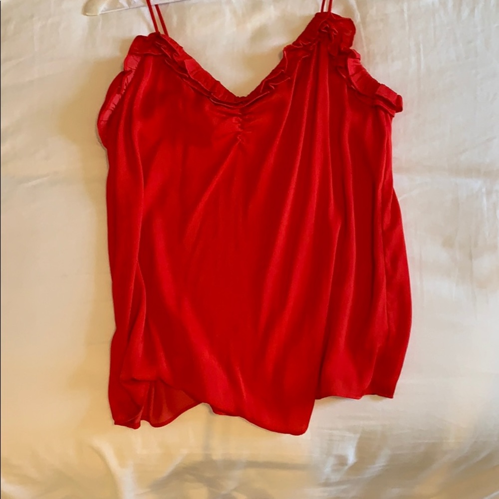 Red ruffle tank top - Picture 3 of 3